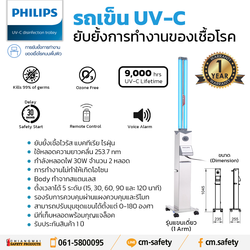 Philips รถเข็น ฆ่าเชื้อ UVC disinfection